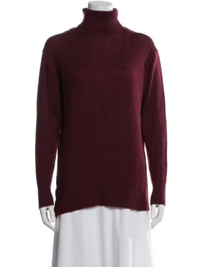 Pre-owned Nina Ricci Wool Turtleneck Sweater In Burgundy