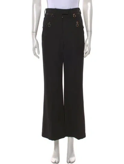 Pre-owned Nina Ricci Wool Wide Leg Pants In Black