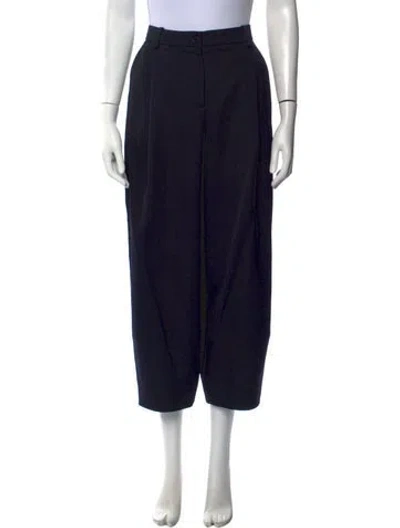 Pre-owned Nina Ricci Wool Wide Leg Pants In Black