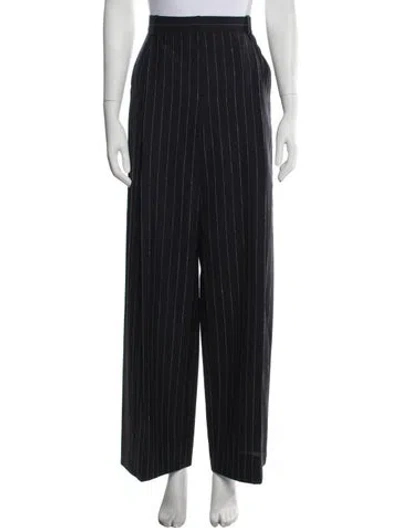 Pre-owned Nina Ricci Wool Wide Leg Pants In Blue