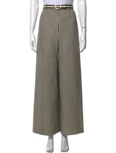Pre-owned Nina Ricci Wool Wide Leg Pants In Neutrals