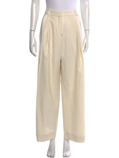 Pre-owned Nina Ricci Wool Wide Leg Pants In Neutrals