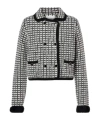 Nina Ricci Tweed-effect Double-breasted Jacket In Blue