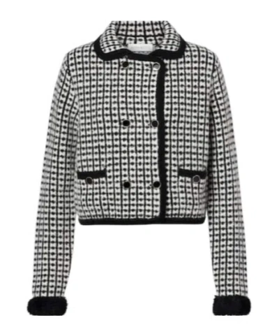 Nina Ricci Tweed-effect Double-breasted Jacket In Multi