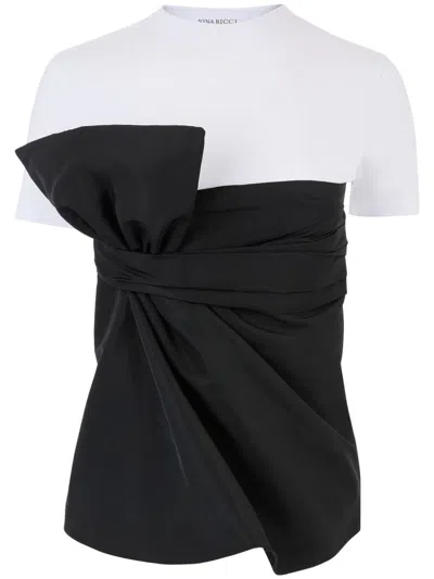Nina Ricci Wraparound-bow T-shirt In Black