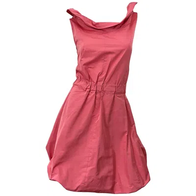 Pre-owned Nina Ricci Y2k Coral Pink Salmon Size 40 / Us 10 Avant Garde Bubble Hem Dress In Red