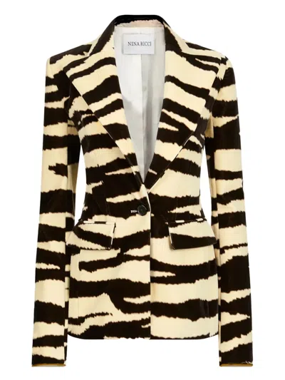 Nina Ricci Blazer Mit Zebra-print In Multi