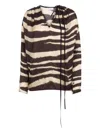 Nina Ricci Zebra-print V-neck Top