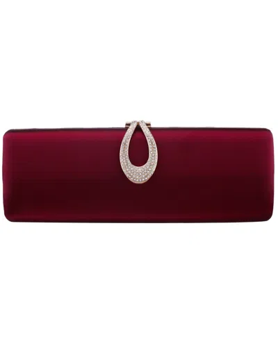 Nina Rumi Slim Minaudiere Small Clutch Handbag In Burgundy