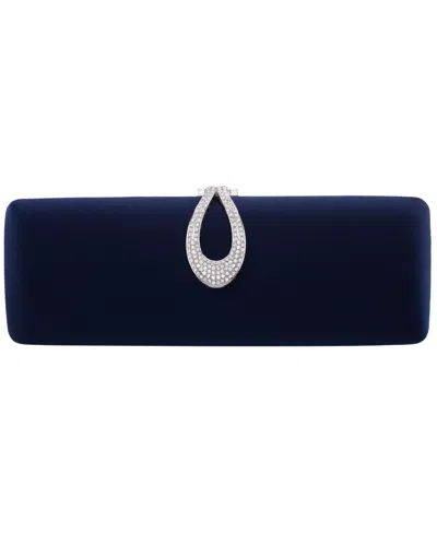 Nina Rumi Slim Minaudiere Small Clutch Handbag In Blue