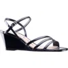 Nina Santana Ankle Strap Wedge Sandal In Black
