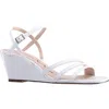 Nina Santana Ankle Strap Wedge Sandal In White