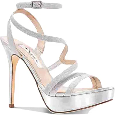 Nina Saraya Womens Glitter Stiletto Platform Sandals In Multi