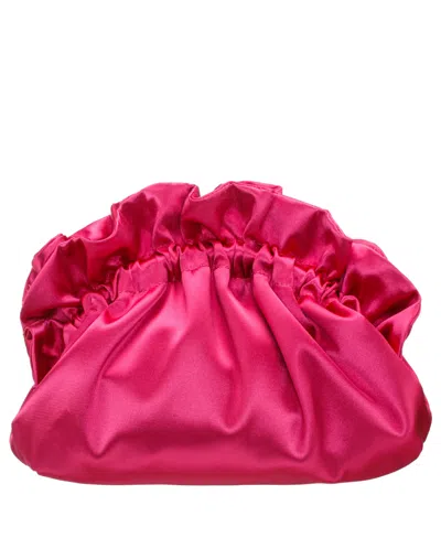 Nina Satin Gathered Crossbody Pouch Bag In Pink