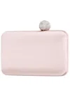 Nina Satin Minaudiere Crystal Clasp Clutch In Rose