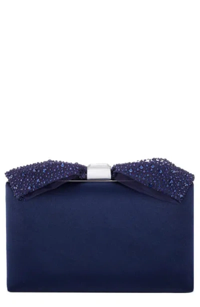 Nina Selena Frame Clutch In Navy