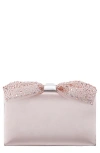 Nina Selena Frame Clutch In Pearl Rose