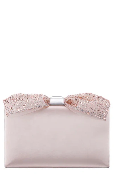 Nina Selena Frame Clutch In Pearl Rose