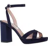 Nina Sheilia Ankle Strap Sandal In New Navy Luster Satin
