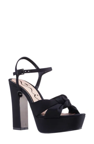 Nina Sherlee Ankle Strap Platform Slide Sandal In Black