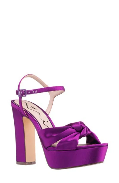 Nina Sherlee Ankle Strap Platform Slide Sandal In Purple