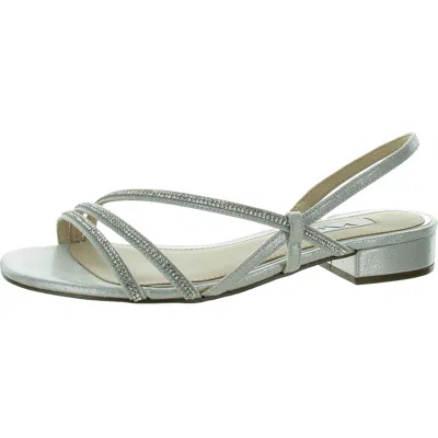Nina Skylee-fy Womens Leather Strappy Slingbacks In Silver