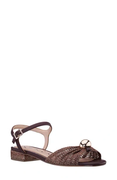 Nina Slater Ankle Strap Sandal In Brown