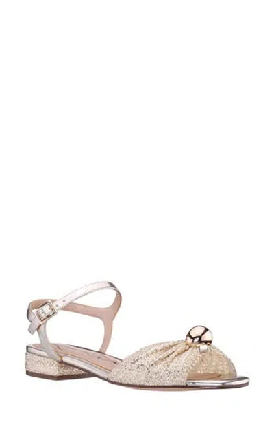 Nina Slater Ankle Strap Sandal In Gold Multi