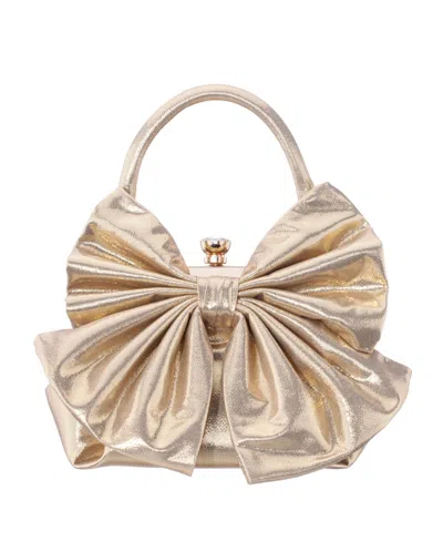 Nina Small Bow Frame Crossbody Bag In Gold