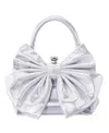 Nina Small Bow Frame Crossbody Bag In True Silver