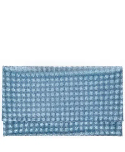 Nina Small Crystal Beaded Clutch In Icy Blue