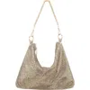 Nina Crystal Embellished Zipper Hobo Bag In Gold