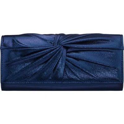 Nina Spirit Metallic Clutch In Blue
