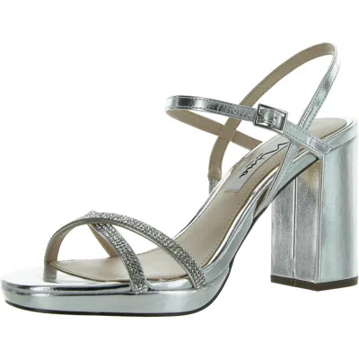 Nina Steven Womens Leather Metallic Block Heel In Multi