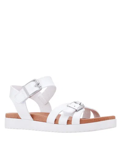Nina Girls' Lacey Strappy Sandals - Toddler, Little Kid, Big Kid In White Tumbled