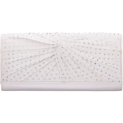 Nina Unique Crystal Clutch In White