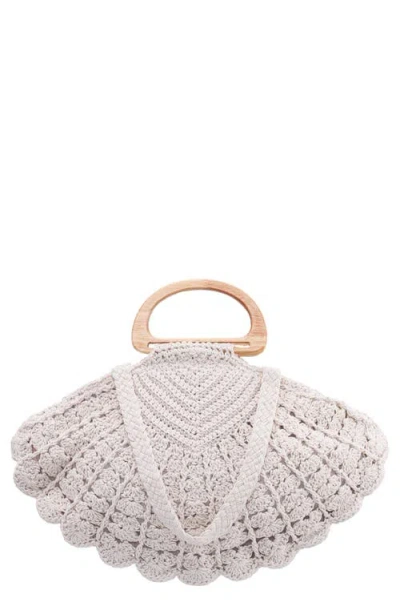 Nina Unity Crochet Shell Clutch In Pink