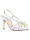 Nina Lori Womens Peep Toe Ankle Strap Heels In White