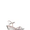 Nina Valeria Ankle Strap Wedge Sandal In Platino