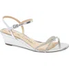 Nina Valeria Ankle Strap Wedge Sandal In Silver