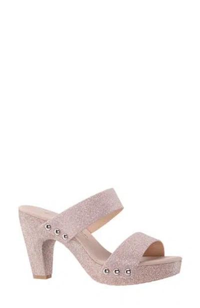 Nina Vegas Platform Slide Sandal In Beige