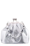 Nina Vespera Frame Clutch In Silver