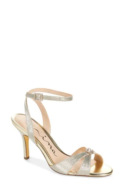 Nina Vinka Crystal Embellished Sandal In Platino