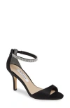 Nina Volanda Womens Satin Embellished Dress Sandals In Black