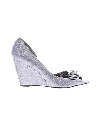 Pre-owned Nina Wedges In Silver
