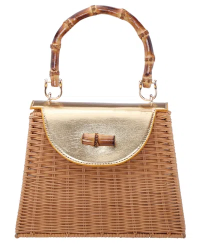 Nina Wicker Basket Small Satchel Bag In Multi
