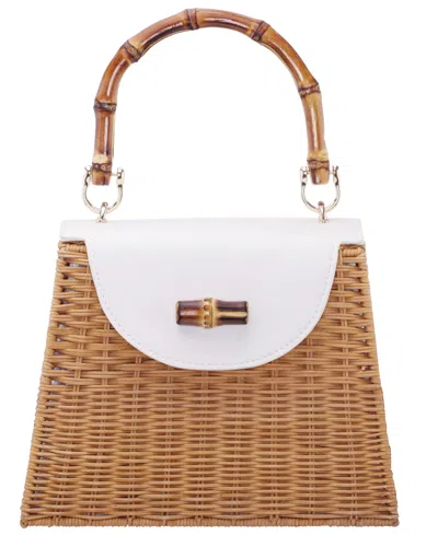 Nina Wicker Basket Small Satchel Bag In Multi