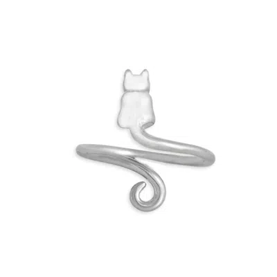 Nina Women's Artisan Cat Wrap Ring In Silver In Brown