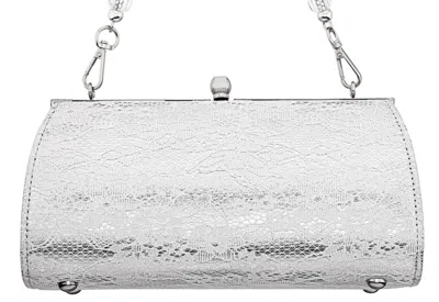 Nina Women's Audra Vintage Style Satchel With Crystal Lucite Handle In Silver