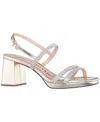 Nina Women's Berna Block-heel Strappy Sandals In Silver